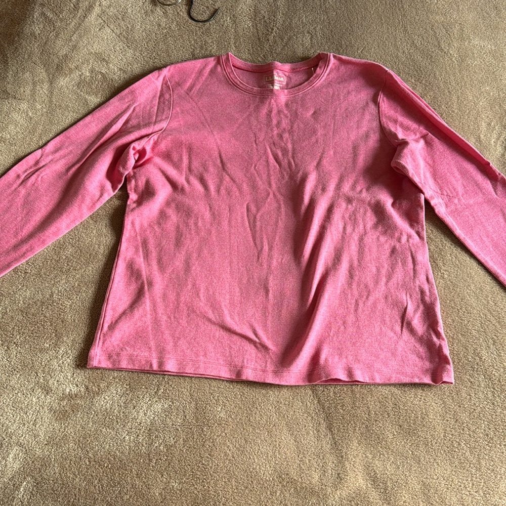 Bright pink L.L. Bean long sleeve tee, Sz M